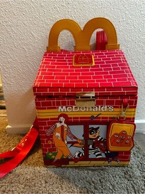 Loungefly Red and Yellow McDonald's Brick-Pattern Backpack Purse